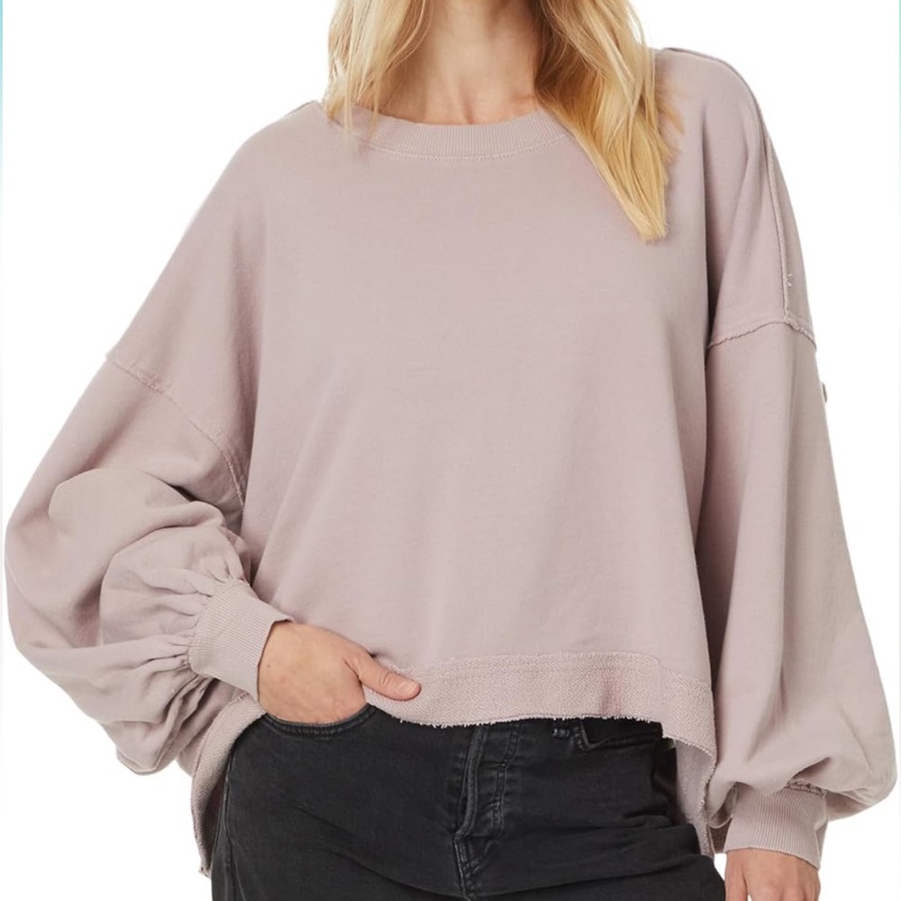 NWT Free People Women’s Trish Sweatshirt- Cashmere
